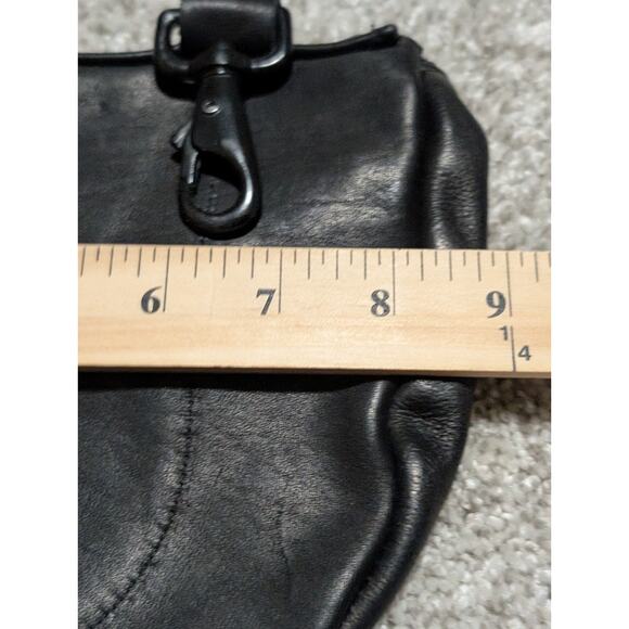 Leather Biker Bag Motorcycle Pouch Black clips Casper’s Leather USA Small - Picture 3 of 4